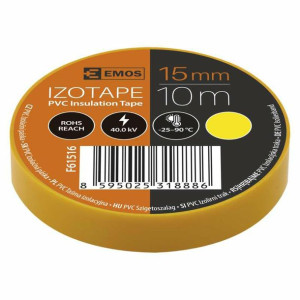 Taśma izolacyjna 15mm x 10m EMOS PVC żółta