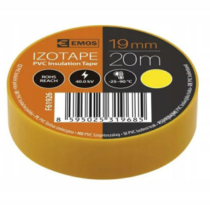 Taśma izolacyjna żółta 19mm x 20m EMOS PVC