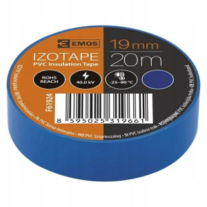 Taśma izolacyjna niebieska 19mm x 20m EMOS PVC