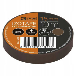 Taśma izolacyjna brązowa 15mm x 10m EMOS PVC brąz