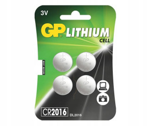 4x Bateria litowa GP CR2016 3V LiMnO2 90mAh guzik