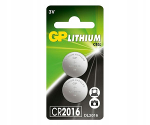 2x Bateria litowa GP CR2016 3V LiMnO2 90mAh guzik