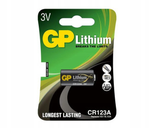 Bateria litowa GP CR123A 3V LiMnO2 1400mAh guzik