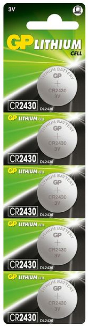 5x Bateria litowa GP CR2430 3V LiMnO2 300mAh guzik