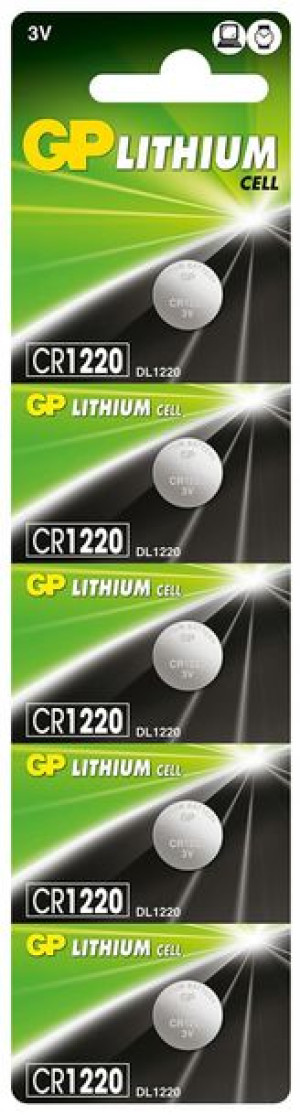5x Bateria litowa GP CR1220 3V LiMnO2 36mAh guzik