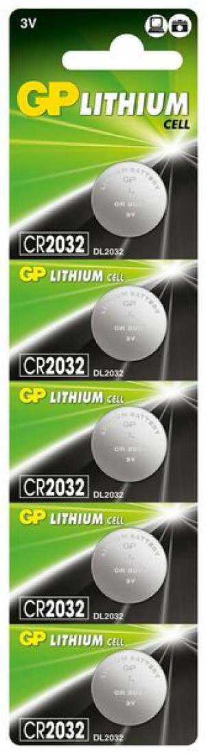 5x Bateria litowa GP CR2032 3V LiMnO2 220mAh guzik