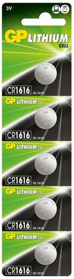 5x Bateria litowa GP CR1616 3V LiMnO2 55mAh guzik