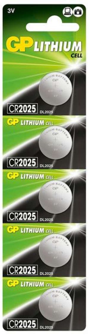 5x Bateria litowa GP CR2025 3V LiMnO2 160mAh guzik