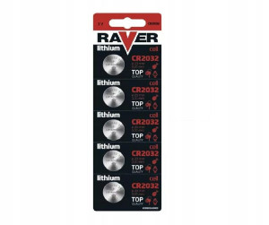 5x bateria litowa RAVER CR2032 3V 150mAh B7332