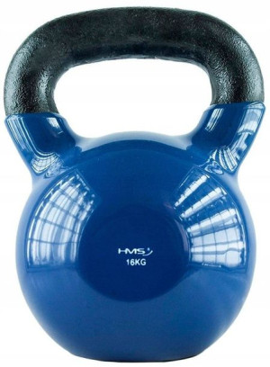 Knv16 Blue Kettlebell Żeliwny Pokryty Winylem Hms