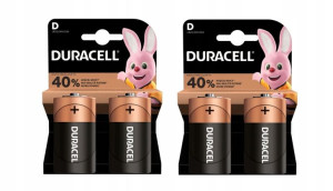 4x Bateria alkaliczna DURACELL C&B R20 D 1,5V