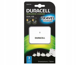 Ładowarka sieciowa DURACELL 5V 2x USB DR6001W 2,4A