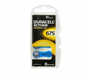6x Bateria słuchowa DA 675 DURACELL 1,4V Zinc-Air