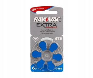 6x Bateria słuchowa 675AU RAYOVAC 1,4V Zinc-Air