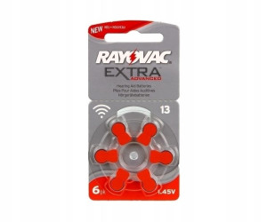 6x Bateria słuchowa 13AU RAYOVAC 1,4V Zinc-Air
