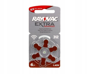6x Bateria słuchowa 312AU RAYOVAC 1,4V Zinc-Air