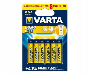 6x Bateria alkaliczna VARTA LONGLIFE R3 AAA 1,5V