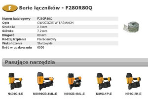 Bostitch Gwoździe F 2,80 X 80mm Ring 6000szt. F280r80q