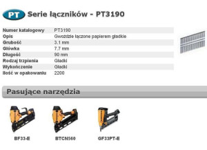 Bostitch Gwoździe Pt 33` 3,1 X 90mm 2200 Szt.