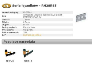 Bostitch Gwoździe Rh 2,8 X 65mm 21` Ring 2000 Szt.