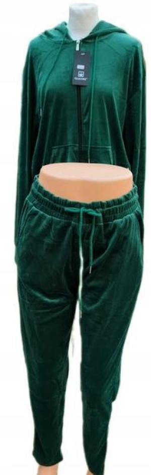 Dresy Damskie Welurowe Komplet Zieleń 5/6xl Duże