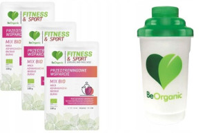 3x Przedtreningowe wsparcie 100g BeOrganic +SHAKER
