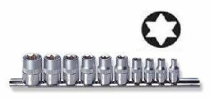 Jonnesway Komplet Nasadek Torx 1/4" - 3/8" 10 Elem. S06h310s
