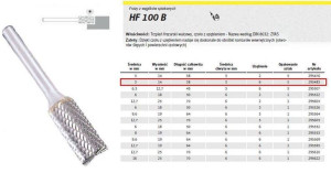 Klingspor Frez Do Metalu Hf 100 B Fi=3,0x14mm Trzpień 3mm Typ Zyas, Walcowy