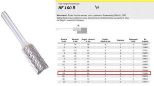Klingspor Frez Do Metalu Hf 100 B Fi=9,6x19mm Trzpień 6mm Typ Zyas, Walcowy