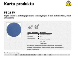 Klingspor Krążek Ścierny Samoprzyczepny 125mm Ps21fk Gr.40 /50szt.