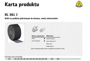 Klingspor Rolka Na Podłożu Płóciennym Kl381j 200mm Gr. 60 (50mb)