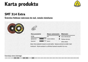 Klingspor Ściernica Listkowa Wypukła Smt314 Extra 125mm Gr. 36