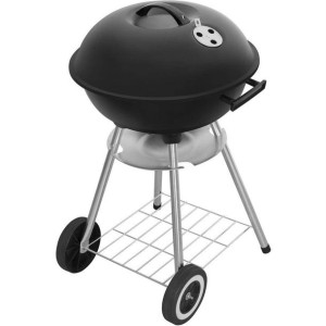 Kompaktowy okrągły przenośny grill węglowy z pokrywą