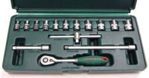Komplet kluczy nasadowych 1/4" 15szt. S04H2715S