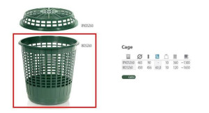 Kosz Zielony Cage 60l