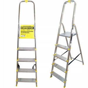 DRABINA aluminiowa domowa 5 stopniowa 150kg POLSKA