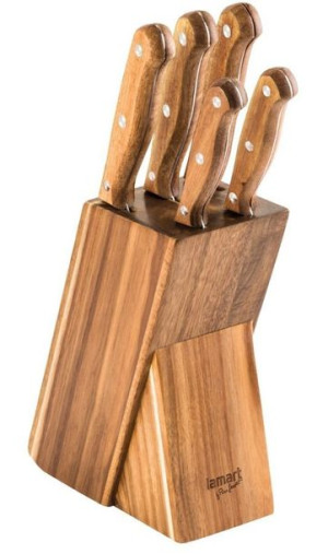 Lt2080 Zestaw 5 Noży W Bloku Wood Lamart
