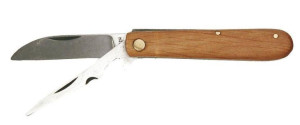 Nóż Monterski 180mm Drewniana Rączka, Dwa Ostrza (szpikulec) /658
