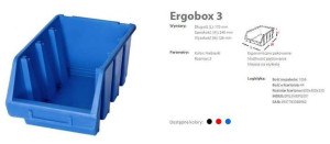 Patrol Ergobox 3 Niebieski, 170 X 240 X 126mm