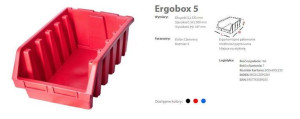 Patrol Ergobox 5 Czerwony, 330 X 500 X 180mm