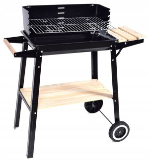 Grill Ogrodowy Węglowy Prostokątny Na Kółkach Bbq