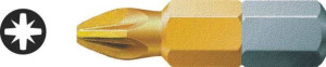 WERA KOŃCÓWKA / Bit (grot) krzyżowy Pozidriv (PZ) tytanowany TIN PZ2 x25mm