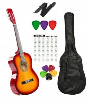 Gitara klasyczna 4/4 CASTELO dla początkujących - podpalana