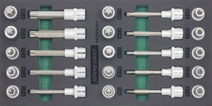Wkładka EVA- klucze TORX i RIBE 25szt. Jonnesway