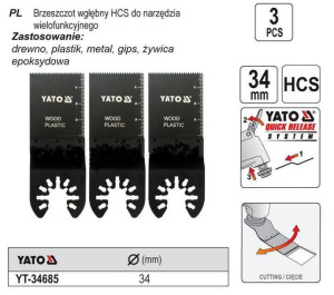 Yato Brzeszczot Wgłębny Do Narzędzia Wielofunkcyjnego Hcs