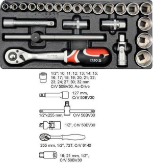 Yato Wkładka Do Szuflady Zestaw Kluczy 1/2" 24 Elem. 5537