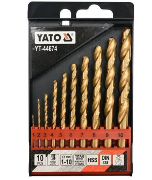 Yato Zestaw Wierteł Do Metalu Hss-tin 10szt. 1-10mm