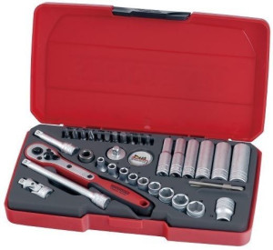 Zestaw 36 szt. kluczy nasadowych 1/4" TENGTOOLS T1436