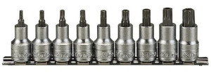 Zestaw 9 nasadek TX z chwytem 1/2" na listwie TENGTOOLS M1213TX (38190054)