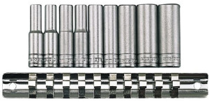 Zestaw 9 szt. nasadek 6-kątnych z chwytem 1/4" TENGTOOLS M1407 (73090102)